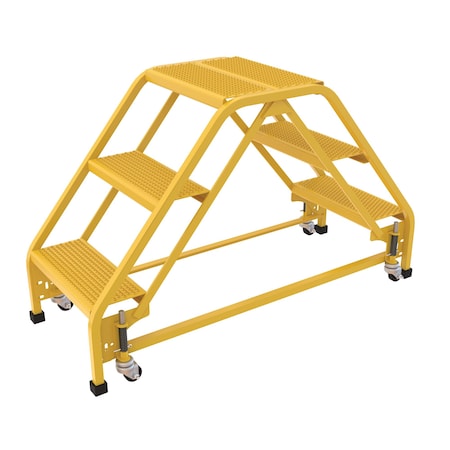 Vestil 2.5 ft Perforated Steel Stepladder W/ Casters LAD-DD-P-18-3-P